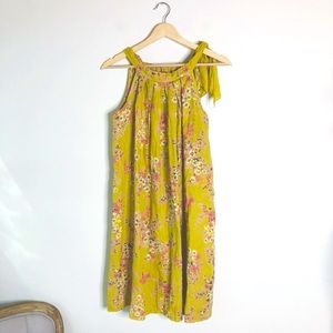 Bellambra Yellow Floral Linen Halter Dress | S